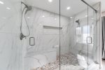 Double shower with seat